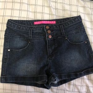 High waisted jean shorts